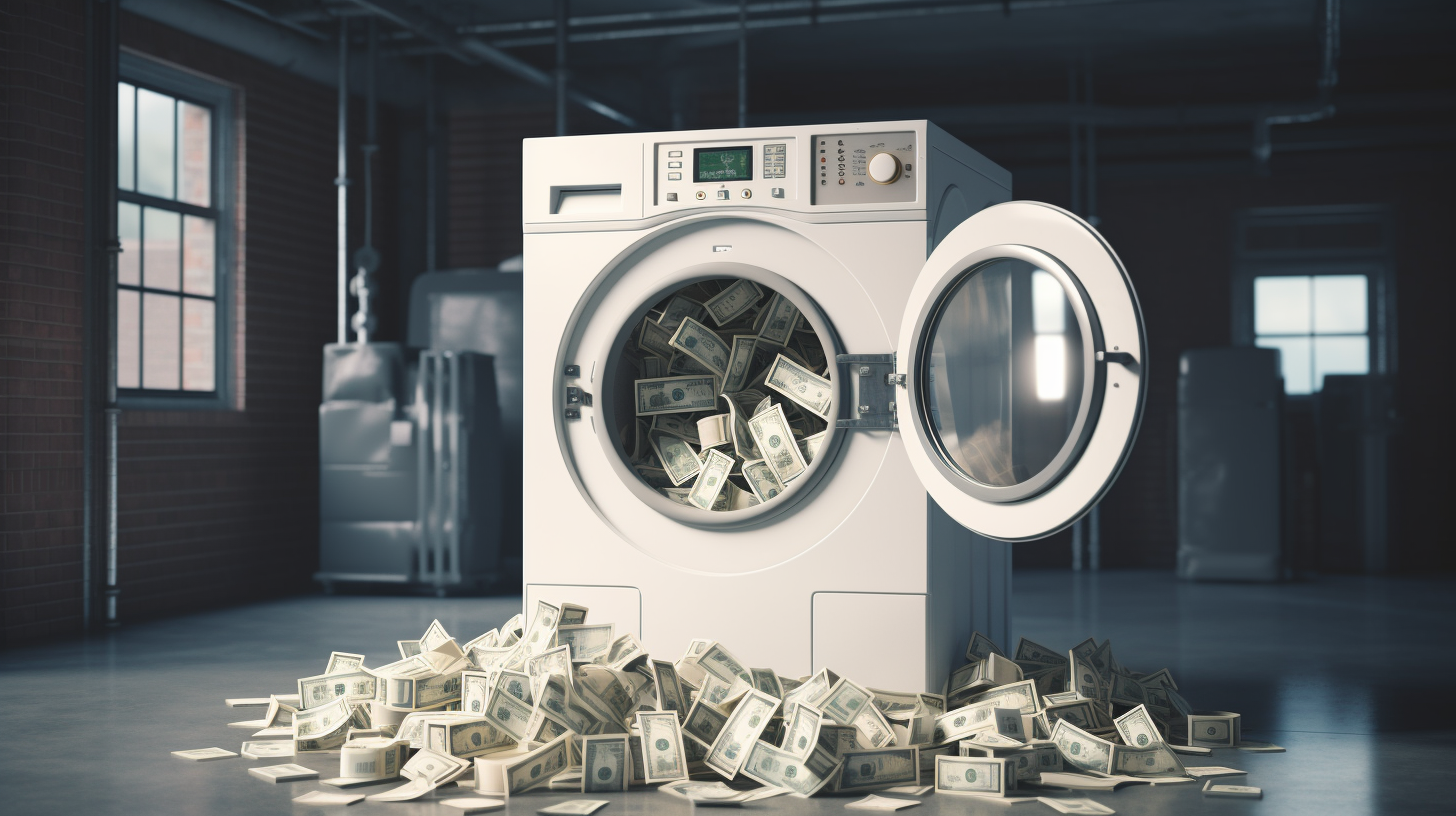 Old dryer overflowing with cash